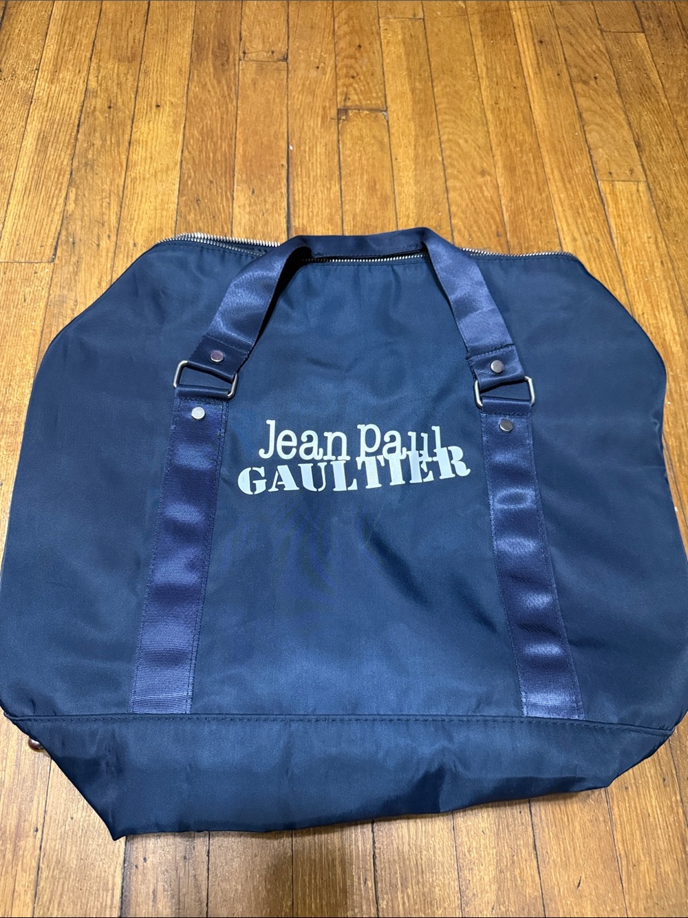 Jean Paul Gaultier Navy Duffel Bag with White Logo
